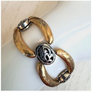 Brighton Sensation Chunky Link Two-Tone Hammered Bracelet